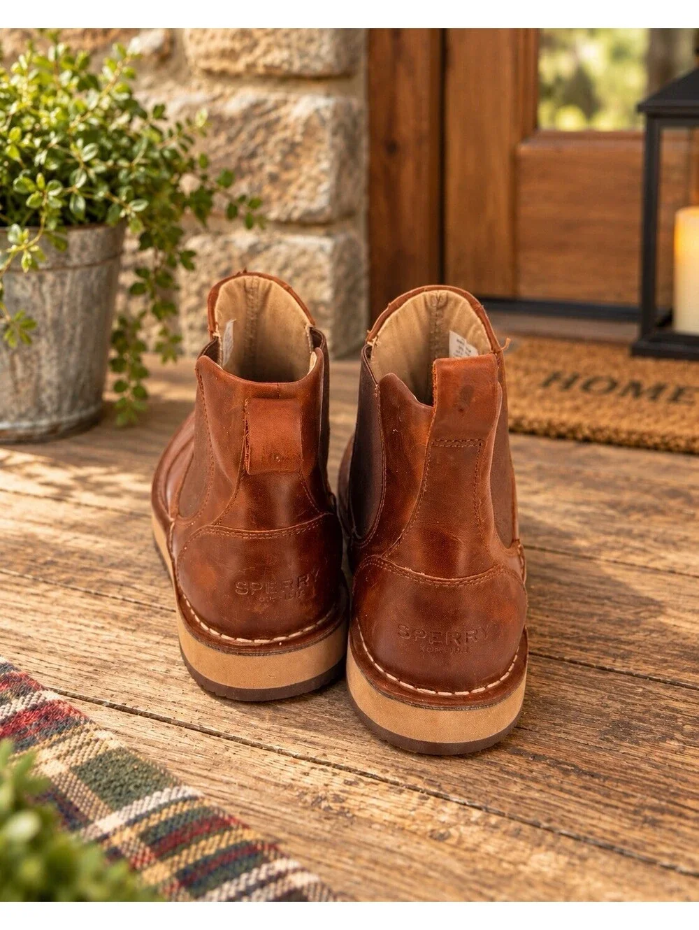 Sperry Top-Sider Chelsea Boots Mens 11.5 Brown Leather STS16041 Heritage Pull On